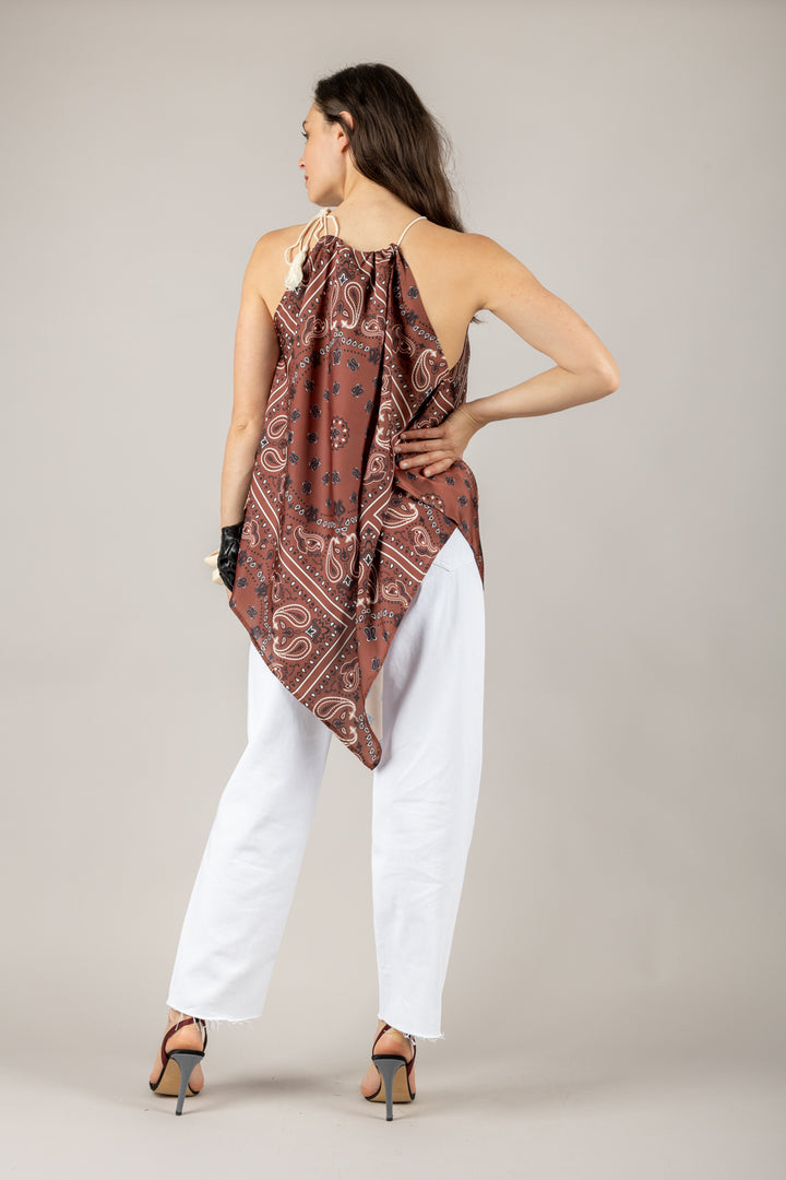 HAVEONE - RMI-N086 - TOP A FAZZOLETTO STAMPA BANDANA