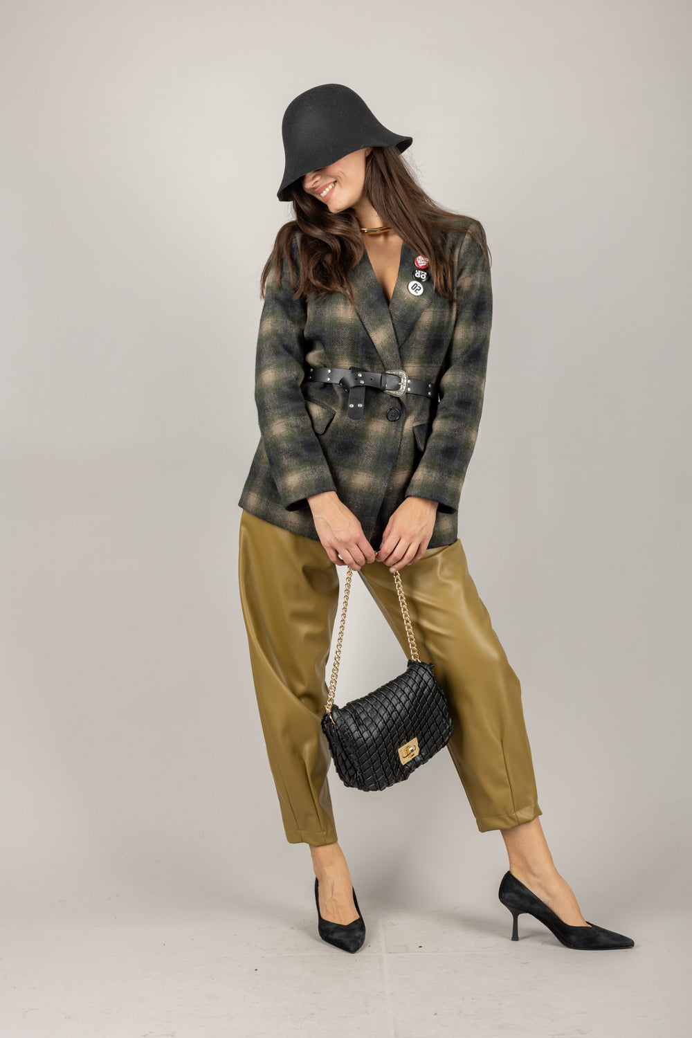 DIXIE - P845Y162 - PANTALONE CARROT ECOPELLE