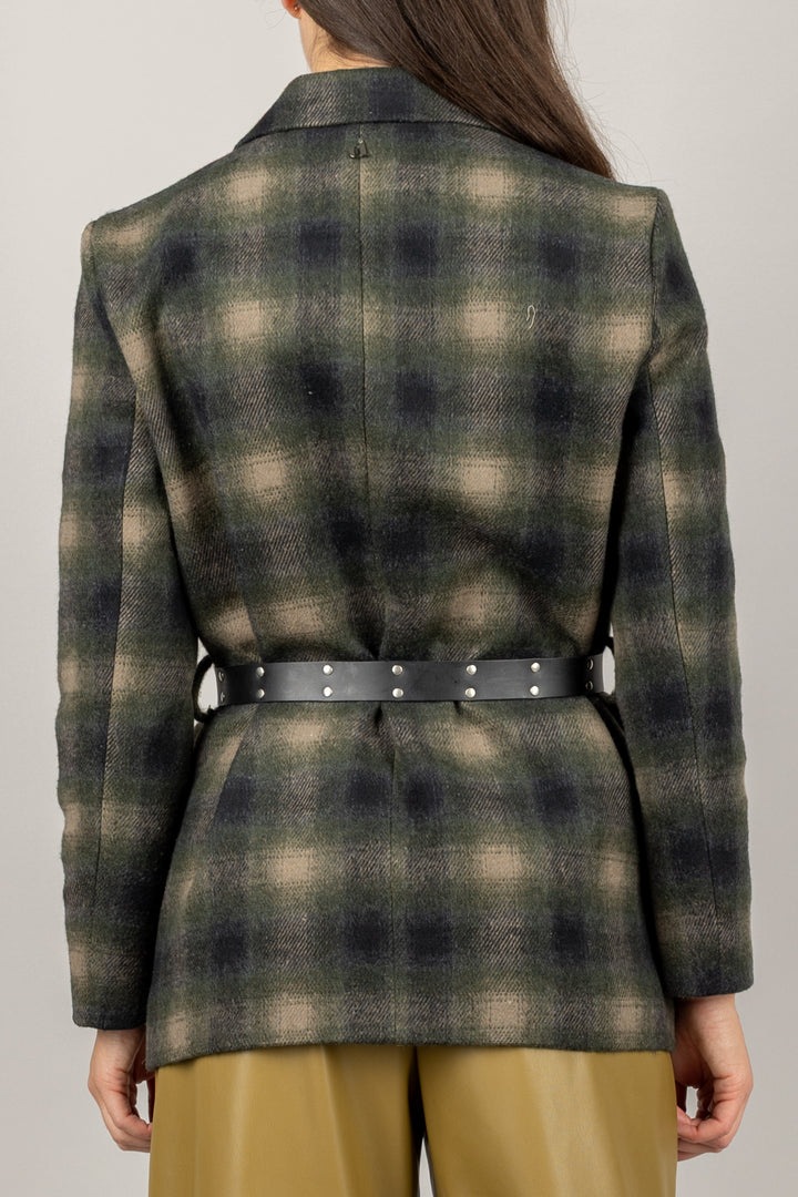 DIXIE - JDM2YMRCP - GIACCA DOPPIO PETTO QUADRI CON CINTA