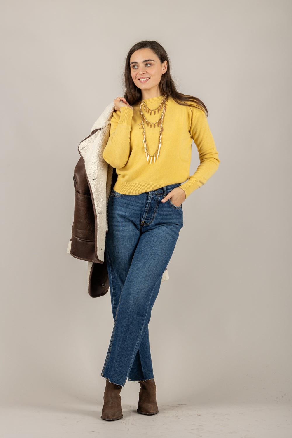 TENSIONE IN - WL104AI25 - MAGLIA GIROCOLLO MANICHE LUNGHE