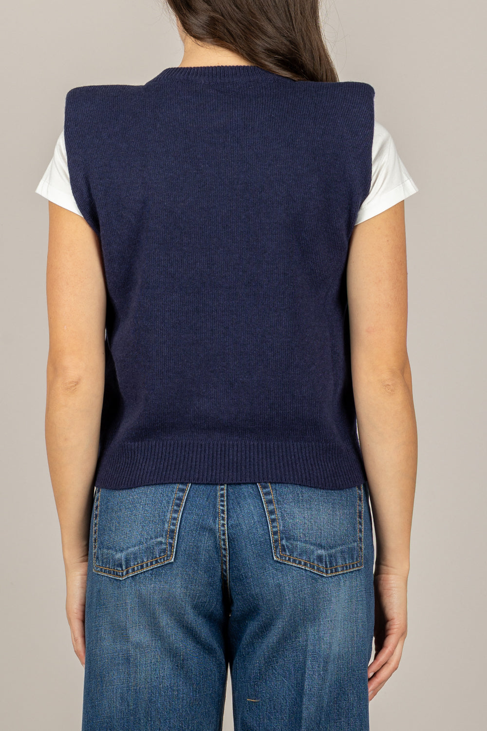 TENSIONE IN - D80088 - MAGLIA SMANICATA CON SPALLINE