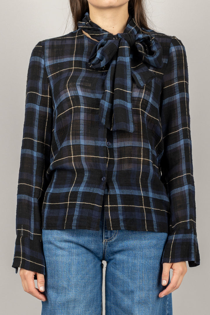 HAVEONE - CJK-P115 - CAMICIA TARTAN CON FIOCCO