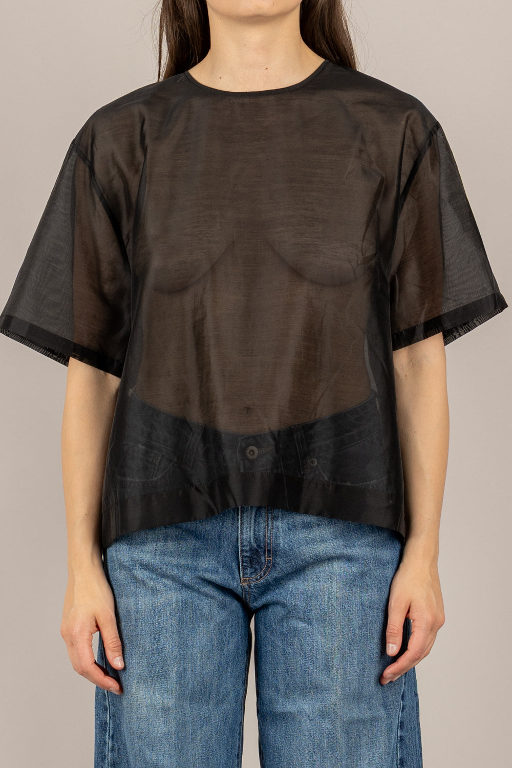 VICOLO - TAB2433 - BLUSA IN LYOCELL NERO