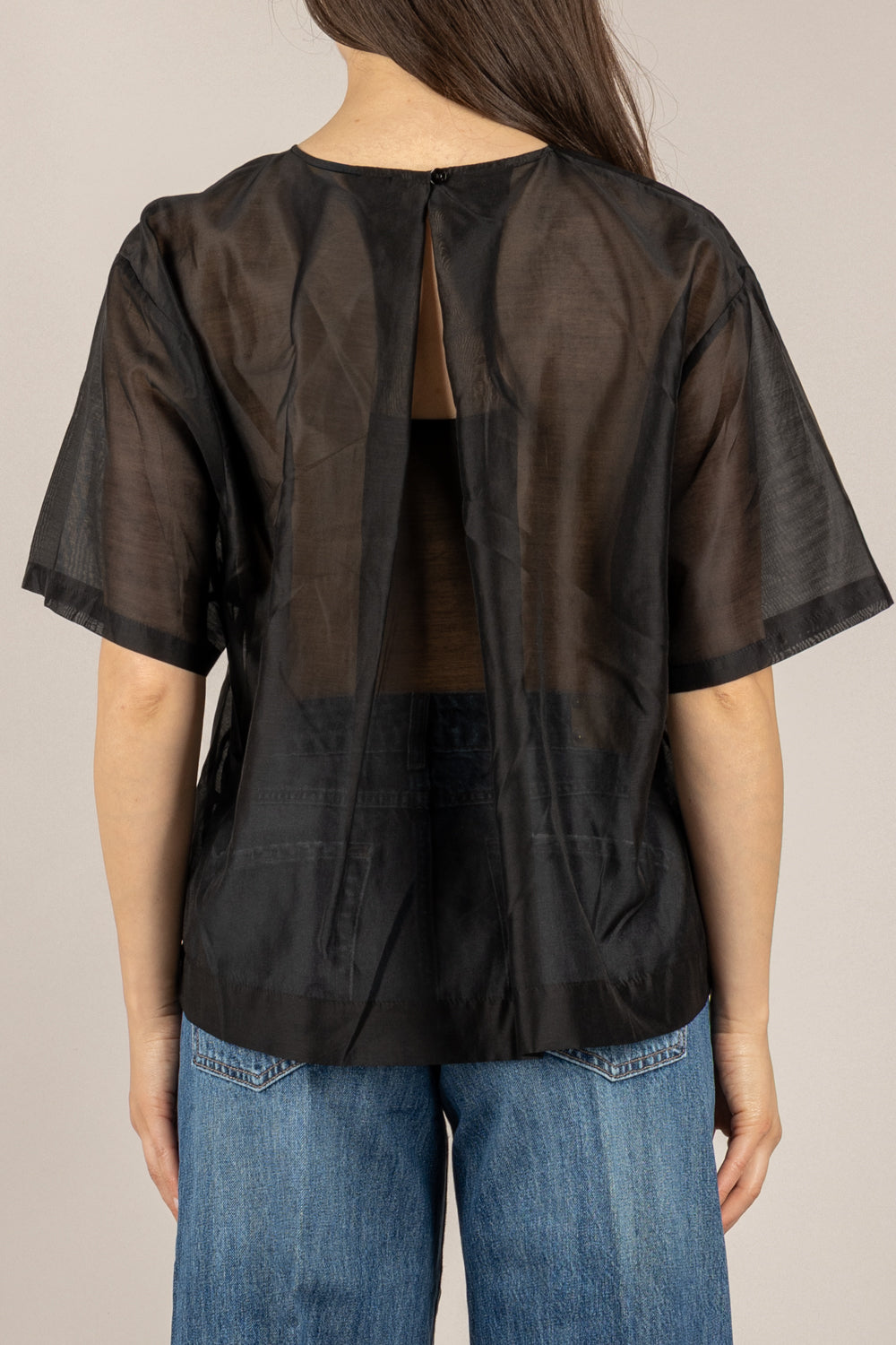 VICOLO - TAB2433 - BLUSA IN LYOCELL NERO