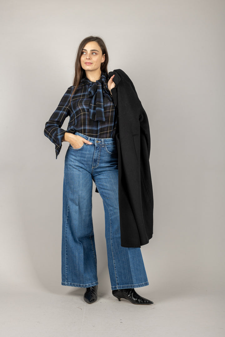 HAVEONE - CJK-P115 - CAMICIA TARTAN CON FIOCCO