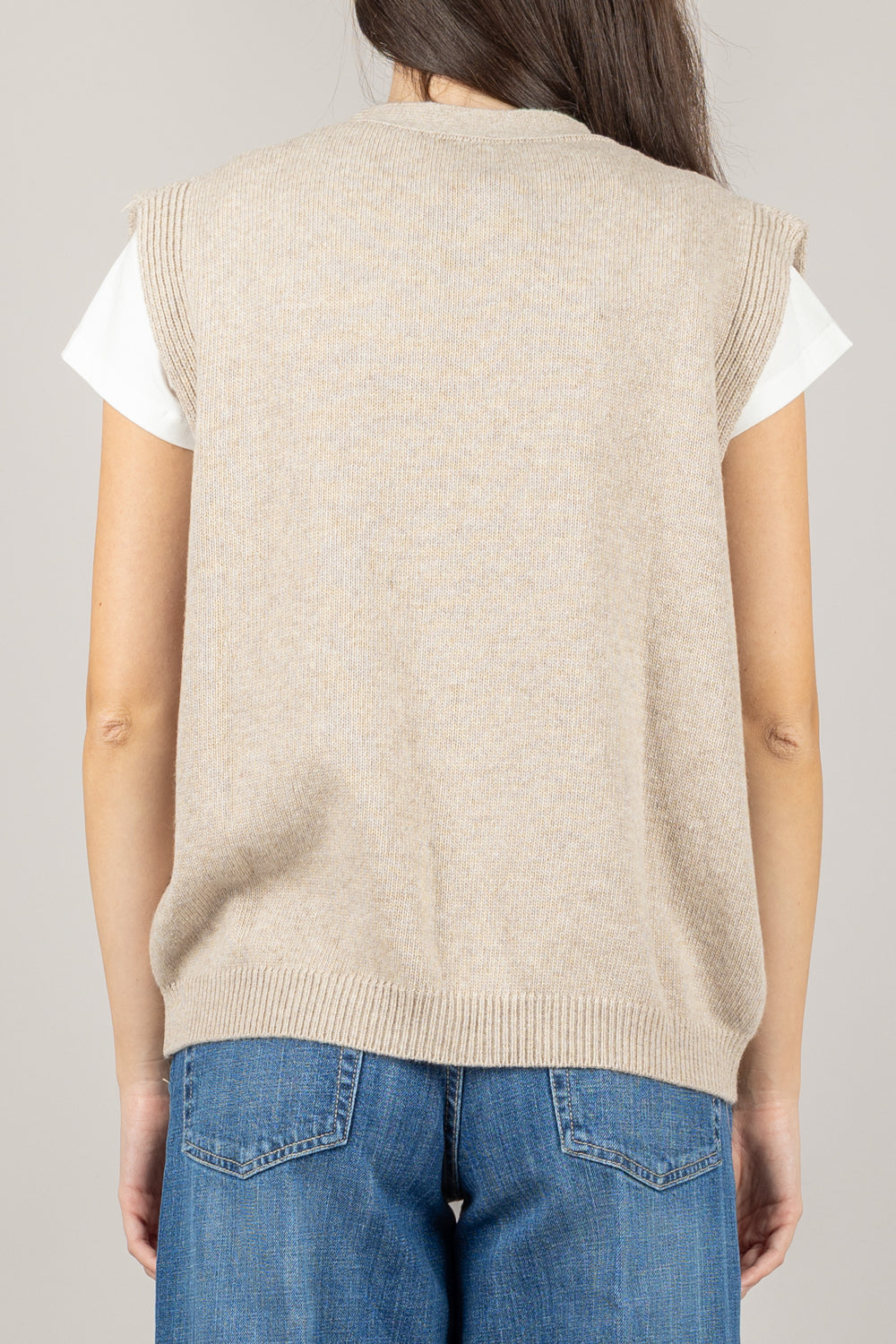 VICOLO - 77277F - GILET SCOLLO A V CON BOTTONI