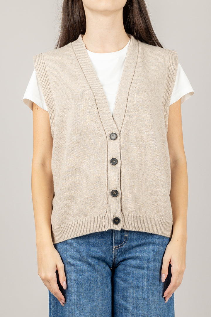 VICOLO - 77277F - GILET SCOLLO A V CON BOTTONI