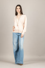 VICOLO - 2AB2074 -CARDIGAN CON CHIUSURA FRONTALE E LATERALE ROSA