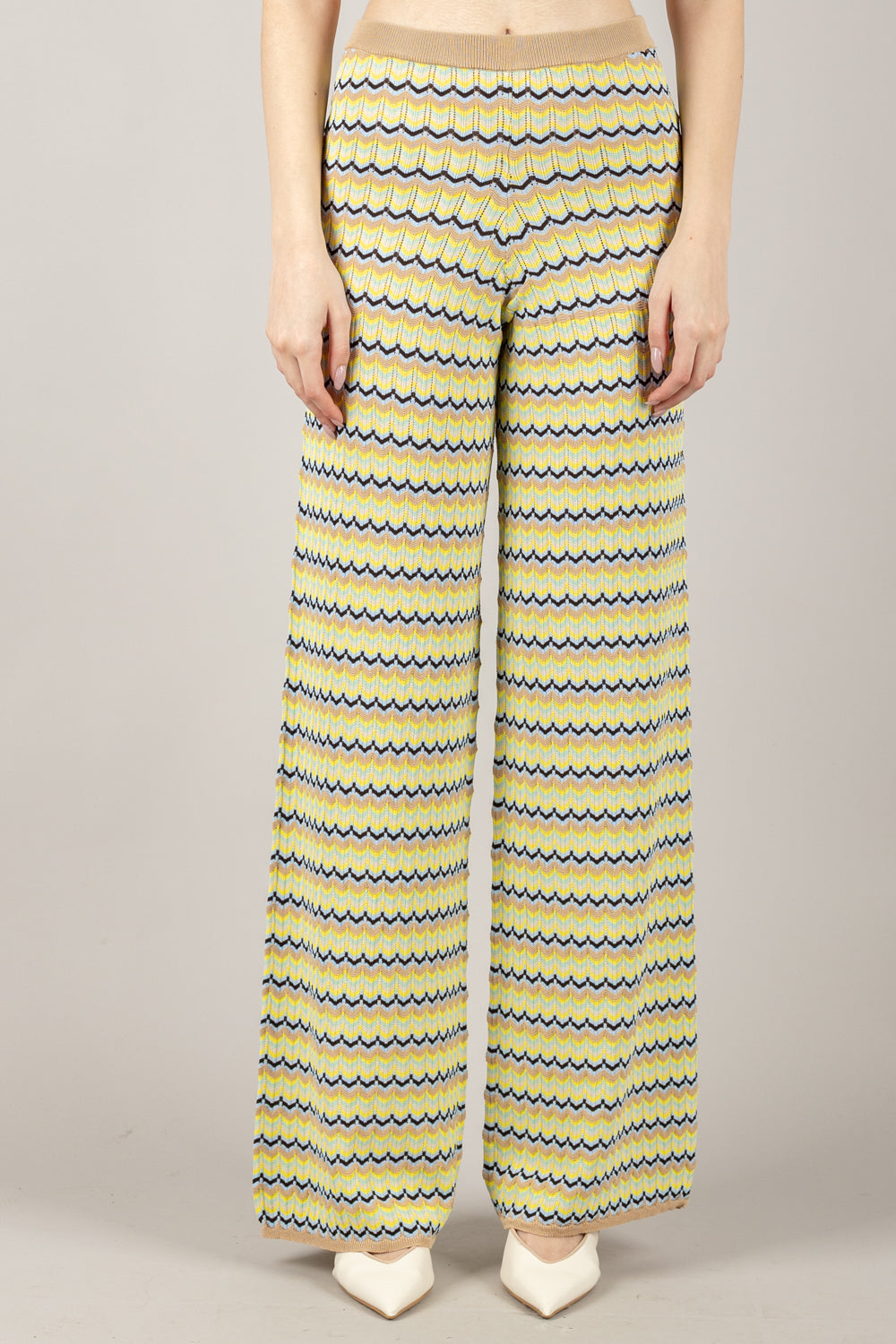 VICOLO - 22154D - PANTALONE FANTASIA CHEVRON