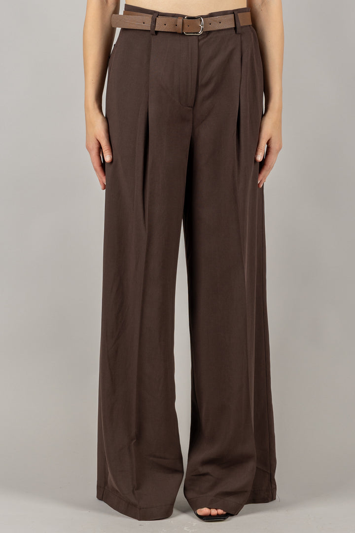 VICOLO - TD2331 - PANTALONE A PALAZZO CON CINTA