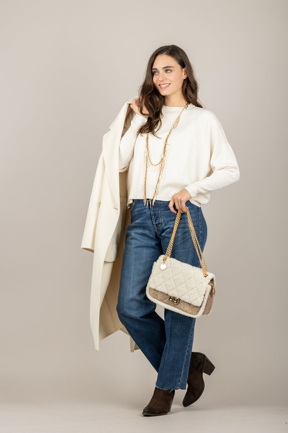 VICOLO - 44015F - MAGLIA GIROCOLLO CON POLSINI