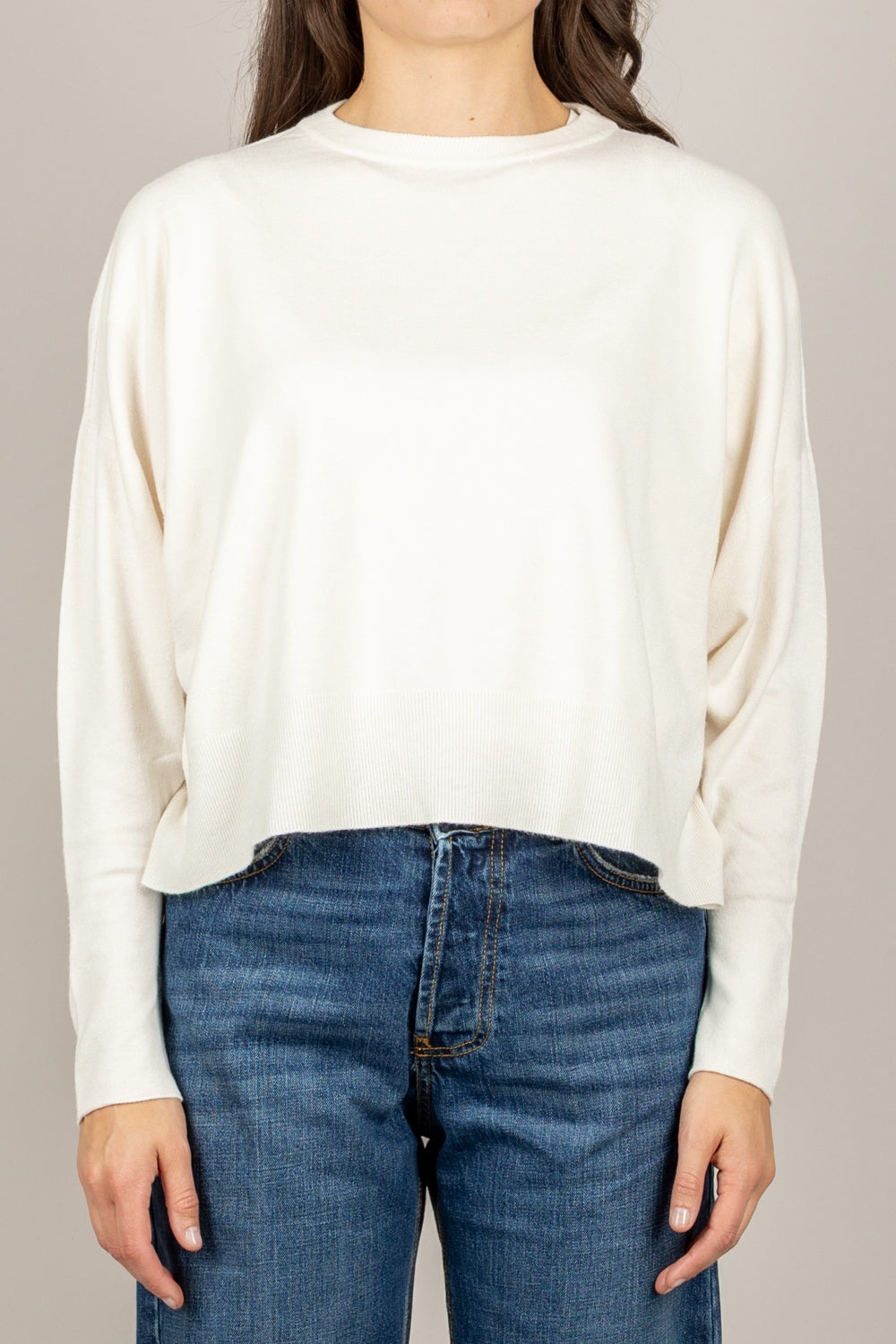 VICOLO - 44015F - MAGLIA GIROCOLLO CON POLSINI