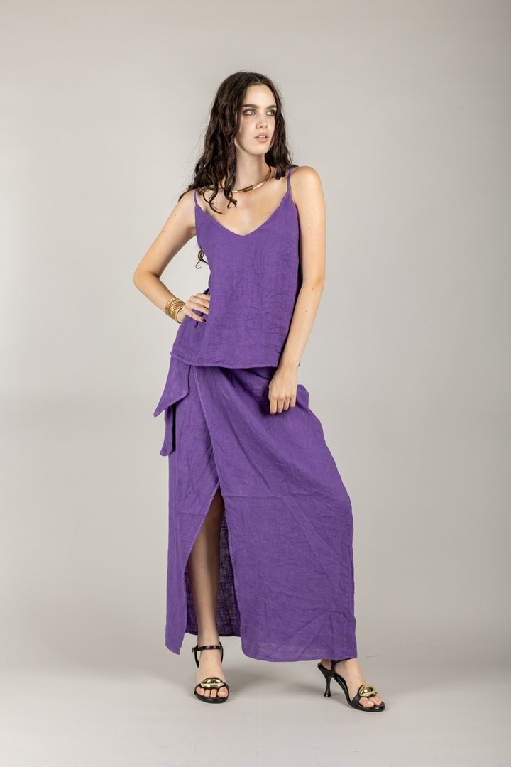HAVEONE - RMA-N167 - TOP BRETELLA IN LINO