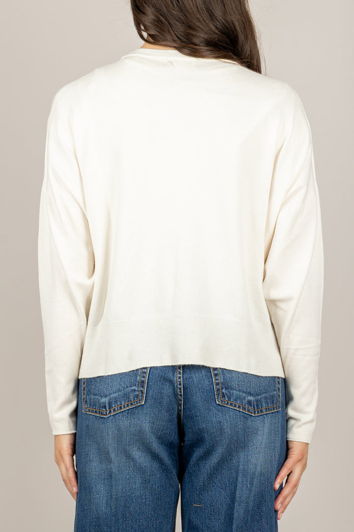 VICOLO - 44015F - MAGLIA GIROCOLLO CON POLSINI