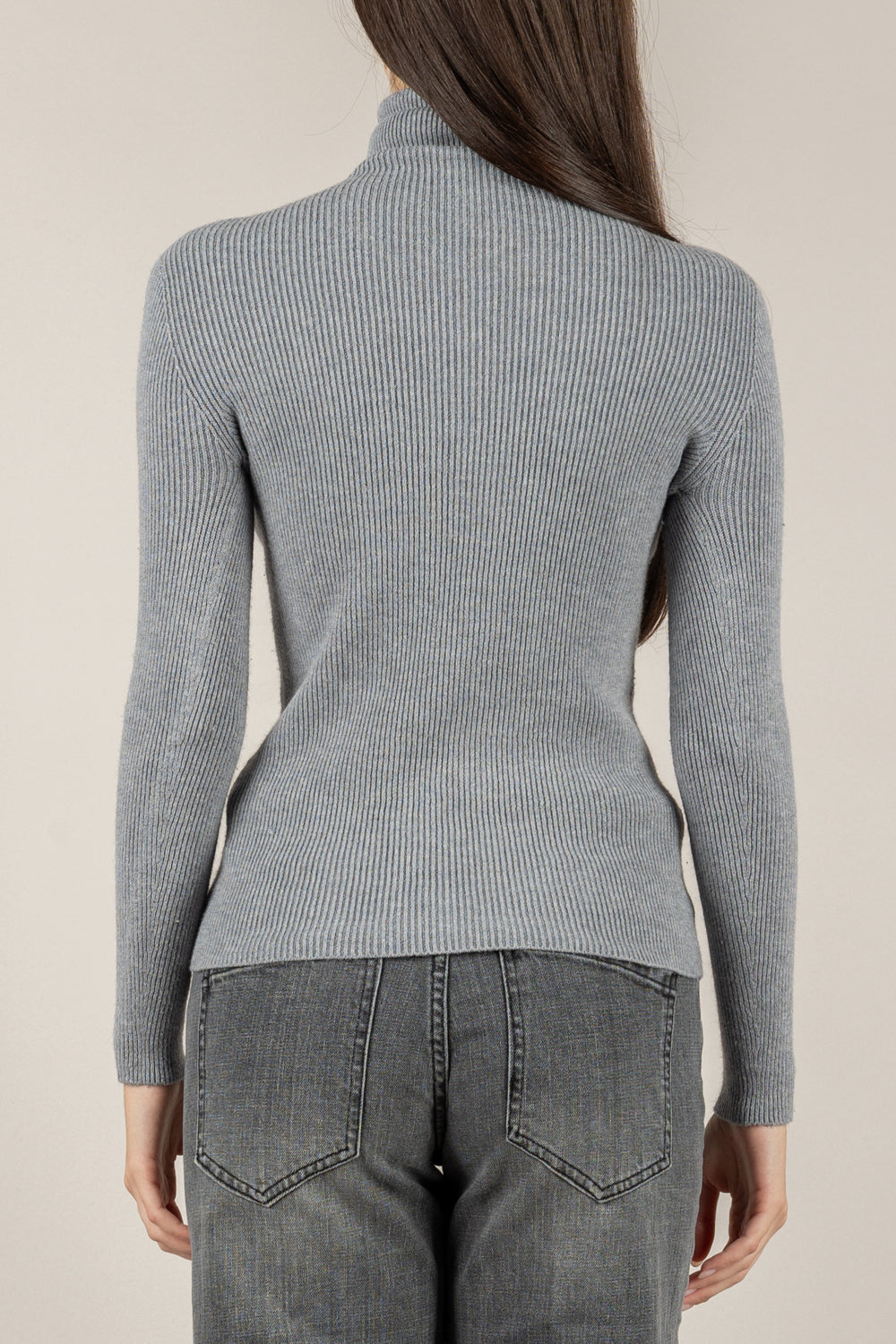 VICOLO - 77314F - MAGLIA A COSTINE COLLO ALTO