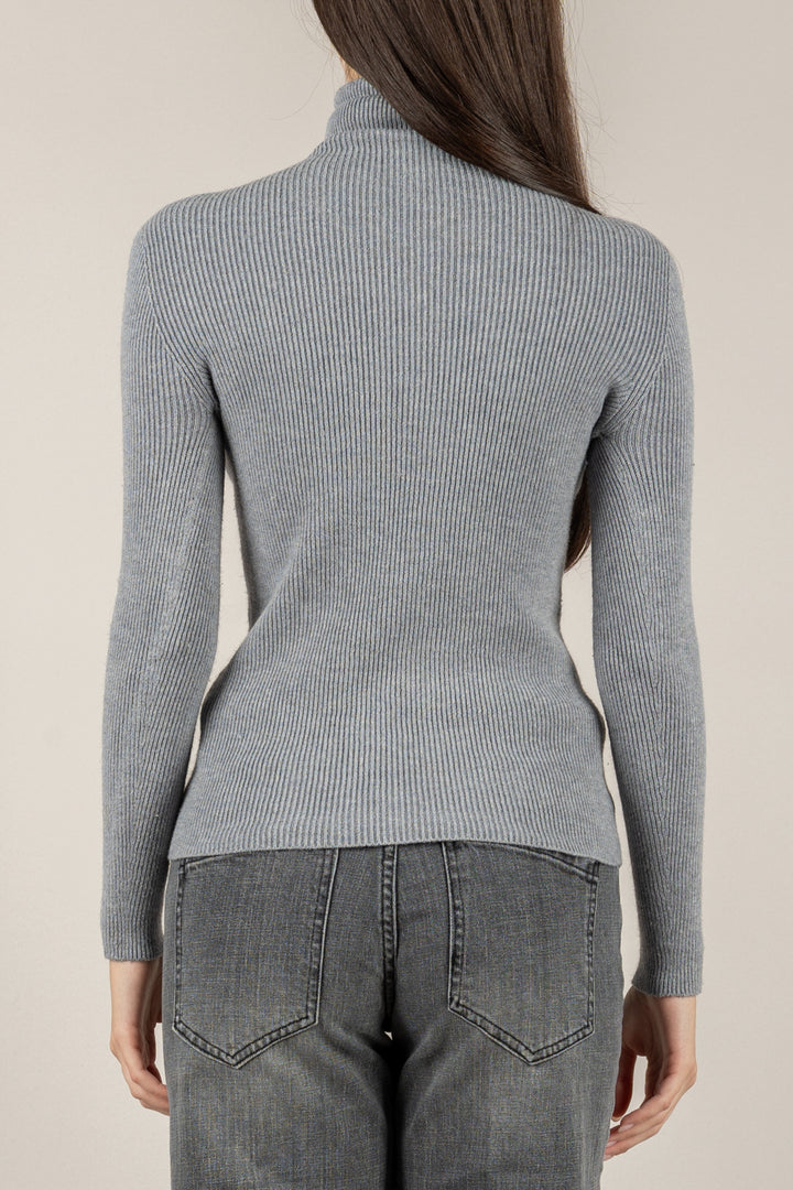 VICOLO - 77314F - MAGLIA A COSTINE COLLO ALTO