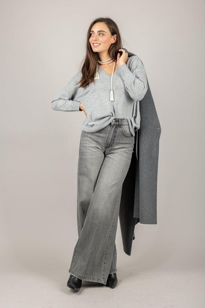 VICOLO - 22005F - MAGLIA SCOLLO A V