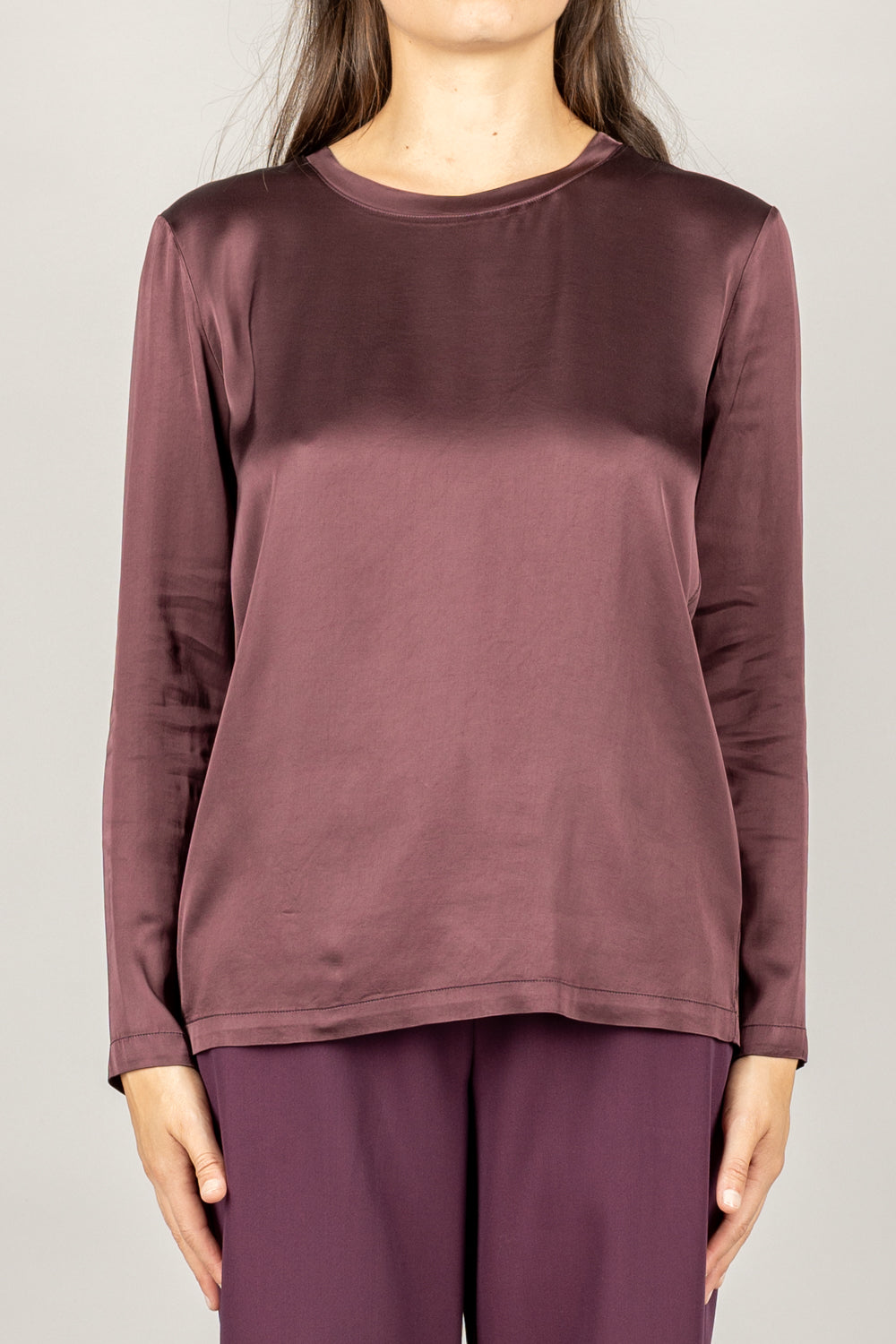 VICOLO - TF0244 - MAGLIA GIROCOLLO IN SATIN