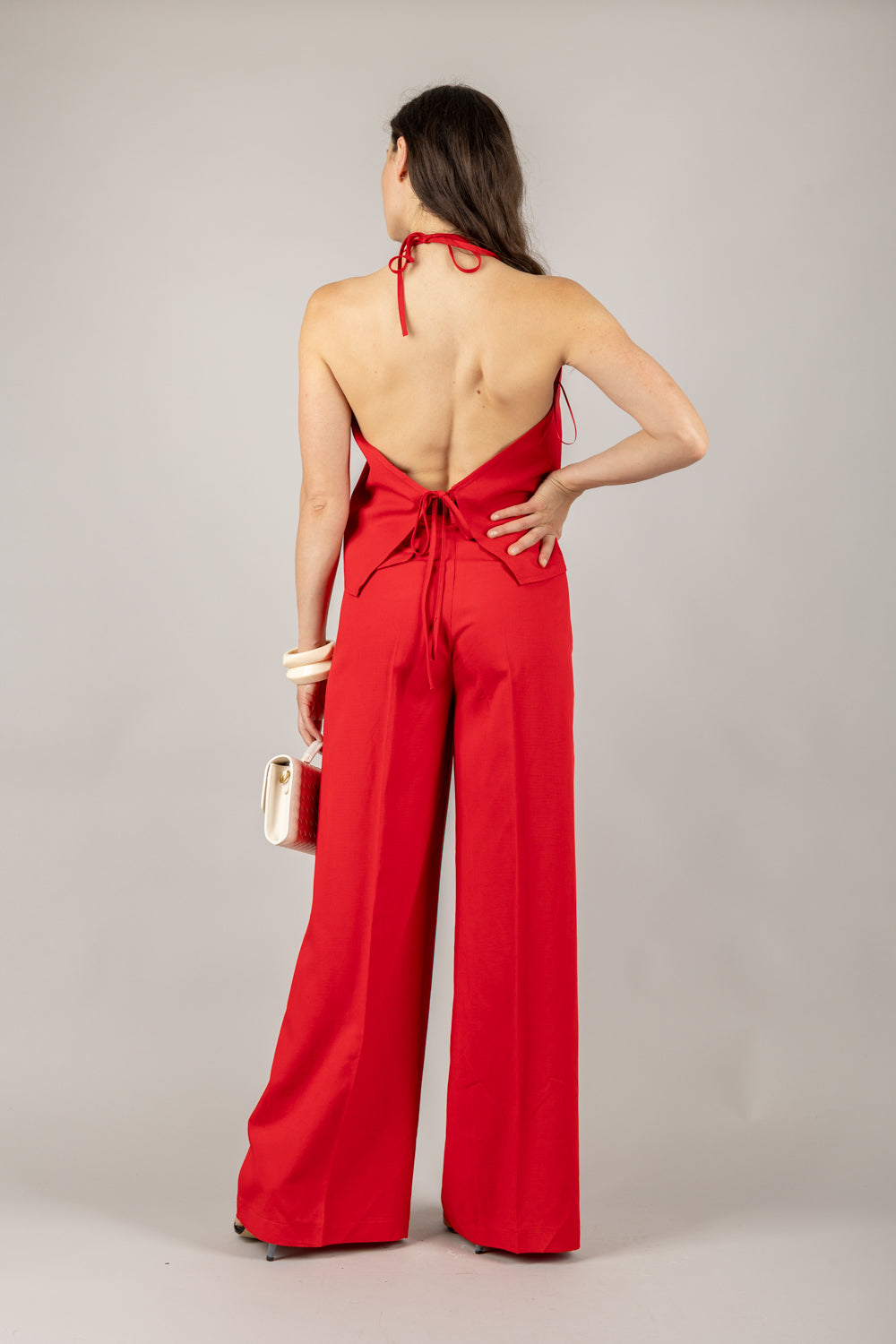 VICOLO - TD2331 - PANTALONE A PALAZZO CON CINTA