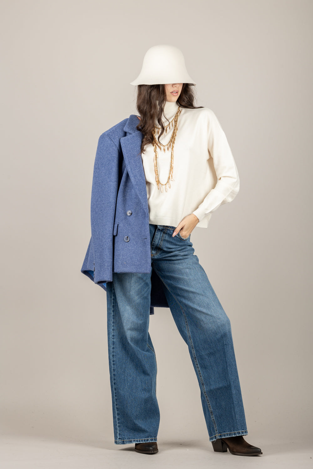 VICOLO - 22203F - MAGLIA A COLLO ALTO