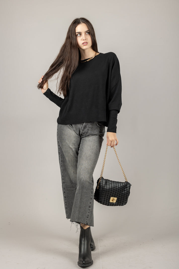 VICOLO - 44015F - MAGLIA GIROCOLLO CON POLSINI