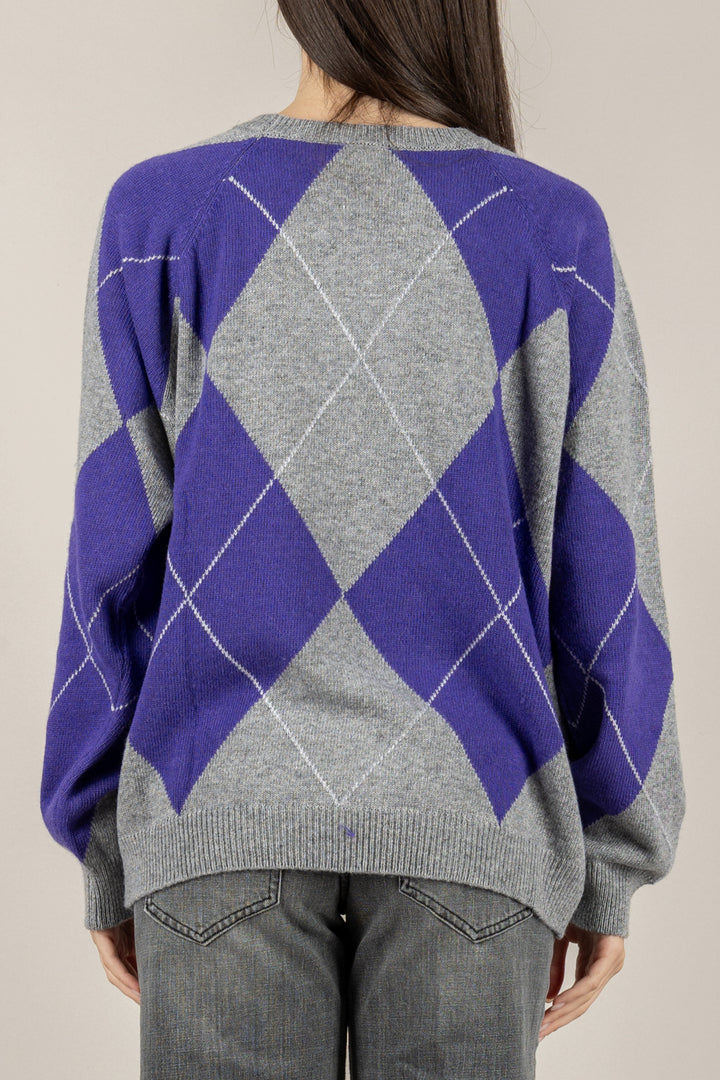 VICOLO - 77306F - MAGLIA CON ROMBI BICOLOR