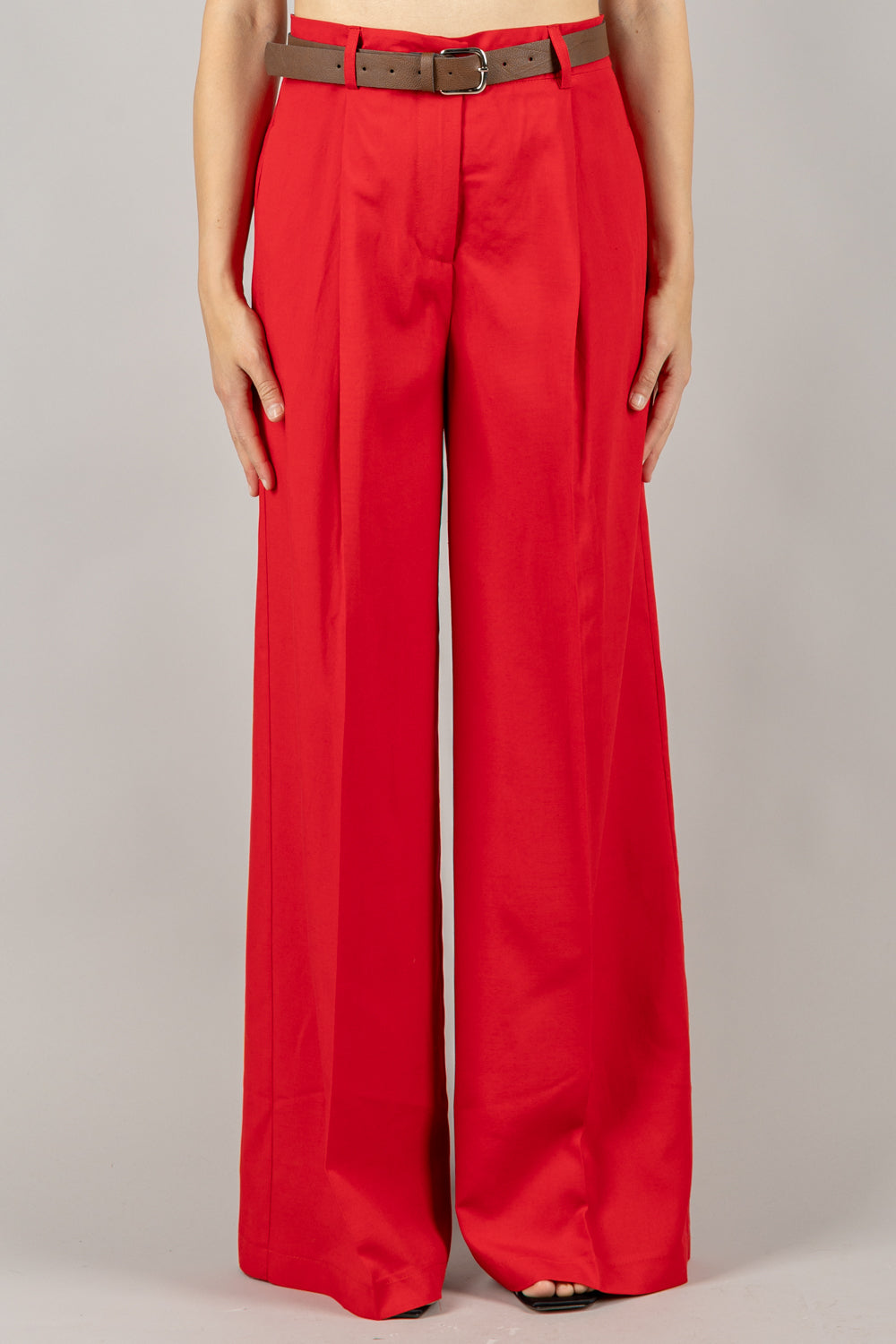 VICOLO - TD2331 - PANTALONE A PALAZZO CON CINTA