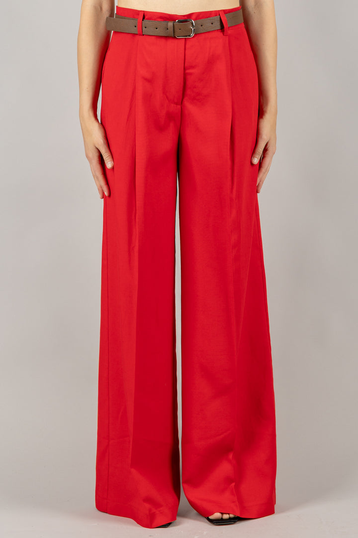 VICOLO - TD2331 - PANTALONE A PALAZZO CON CINTA