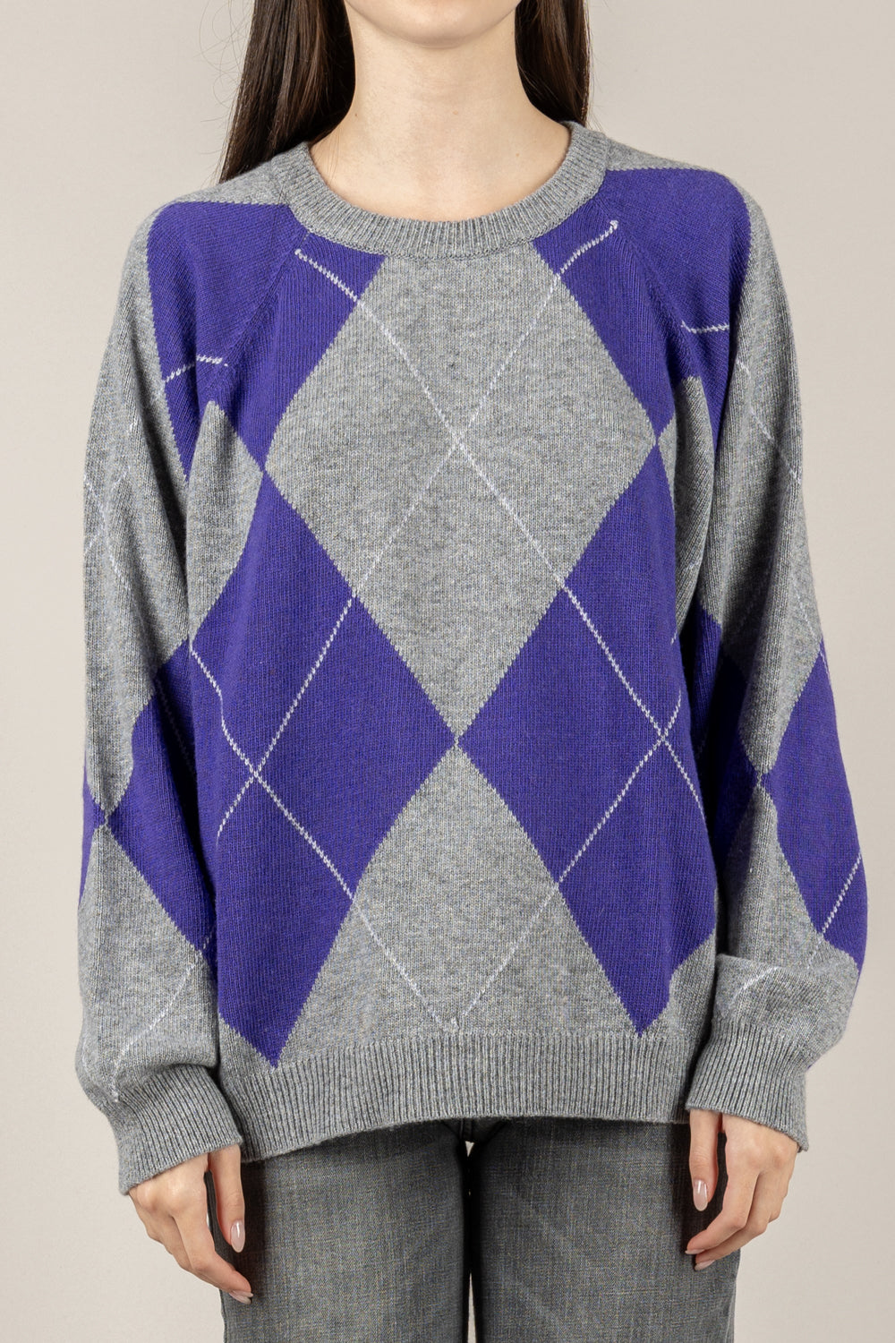 VICOLO - 77306F - MAGLIA CON ROMBI BICOLOR