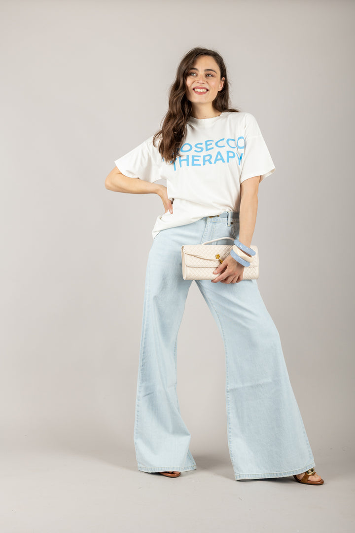 VICOLO - RD0876- T-SHIRT PROSECCO THERAPY
