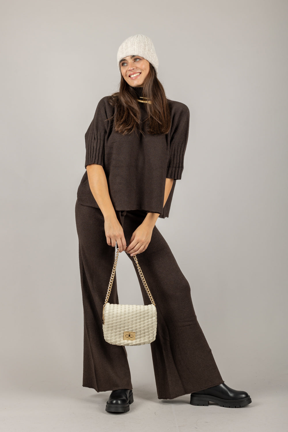 KONTATTO - FA103N - MAGLIA KIMONO COLLO A COSTINE