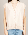 VICOLO - 2AB2081 - CARDIGAN ROSA CON RIPRESA LATERALE