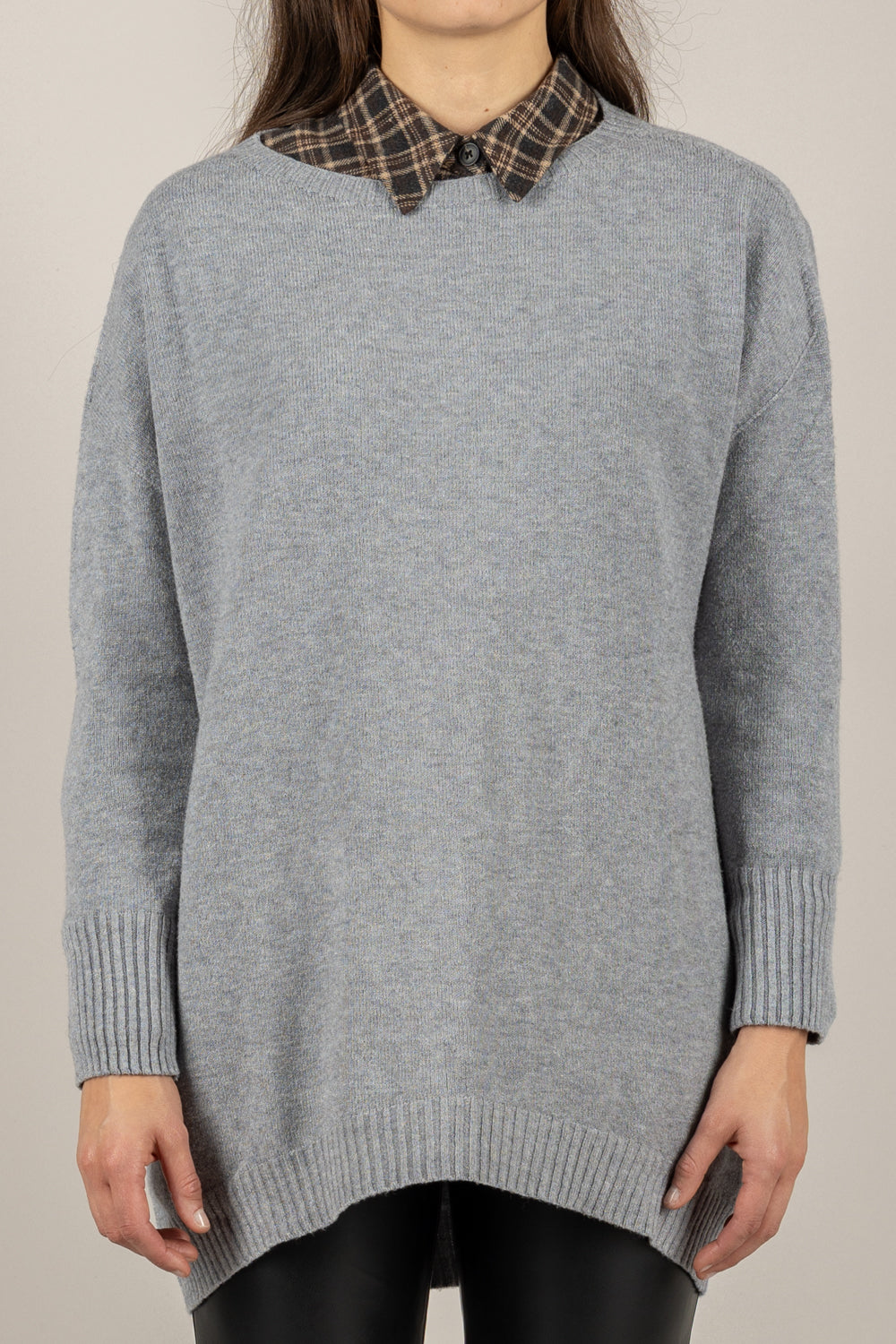 VICOLO - 77337F - MAGLIA MAXI CON SCOLLO A BARCA