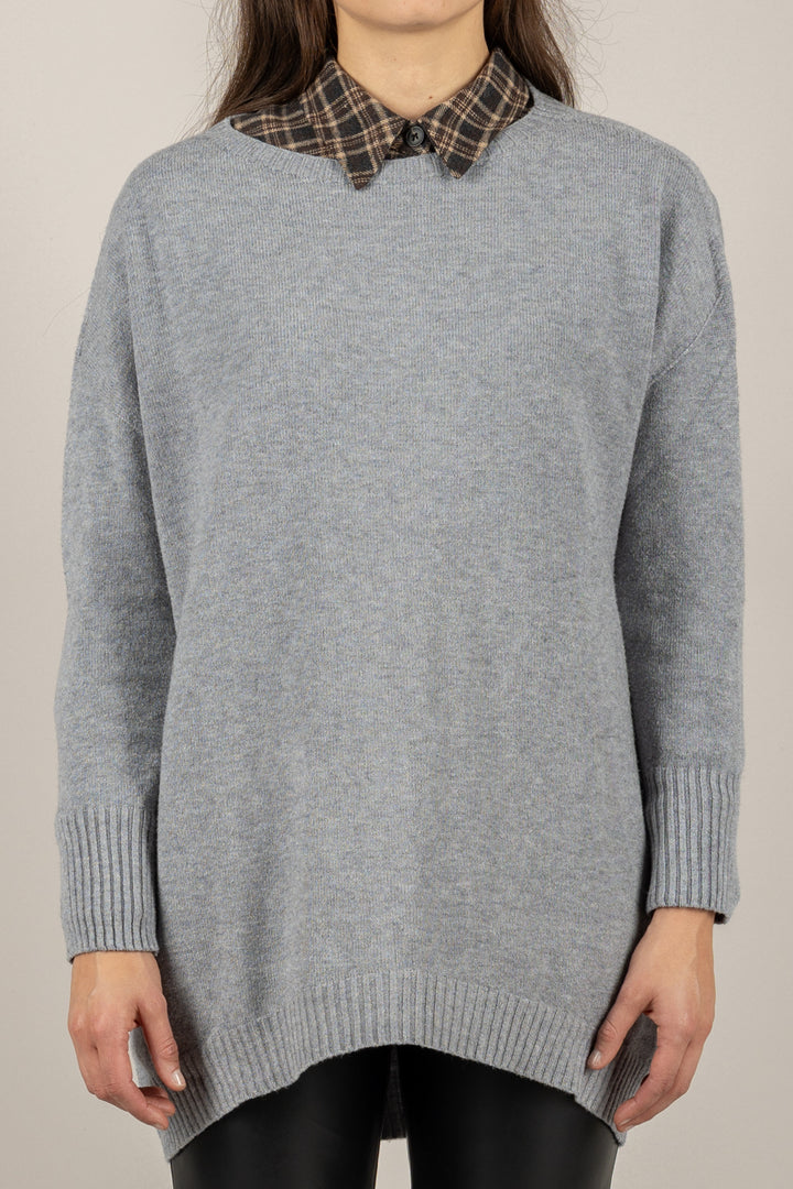 VICOLO - 77337F - MAGLIA MAXI CON SCOLLO A BARCA