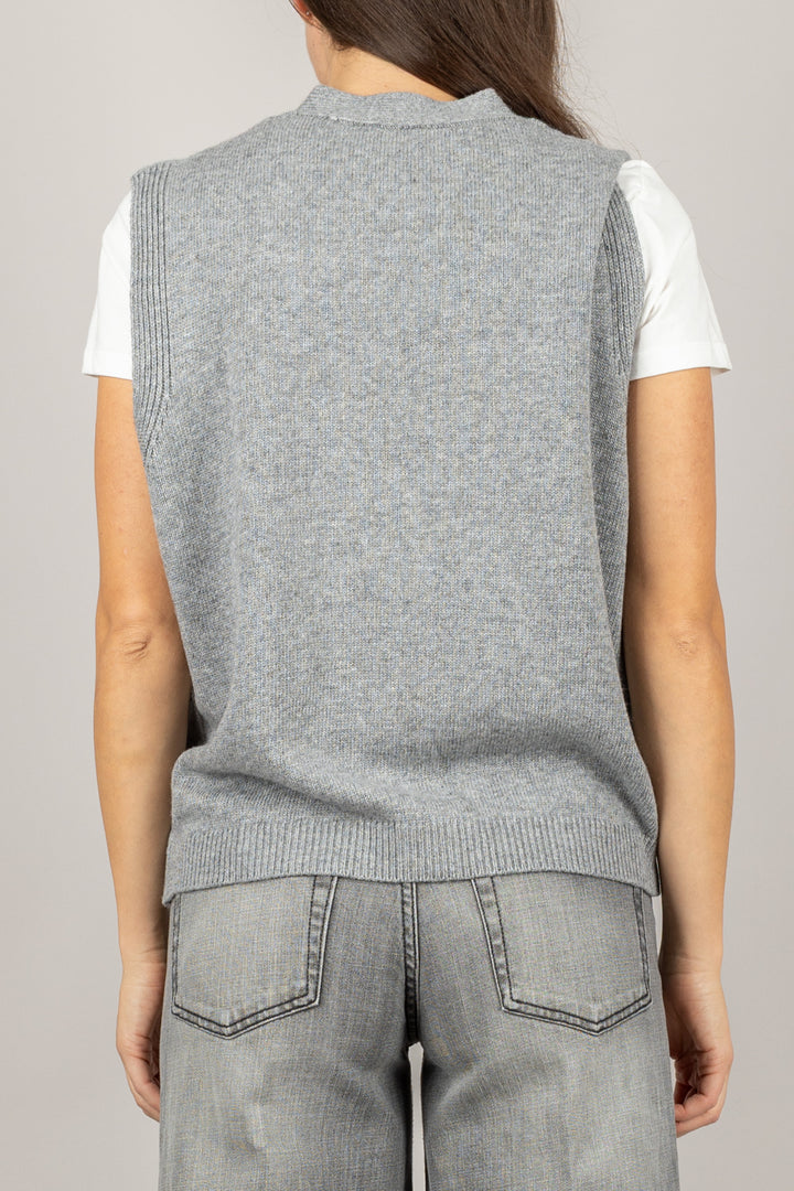 VICOLO - 77277F - GILET SCOLLO A V CON BOTTONI