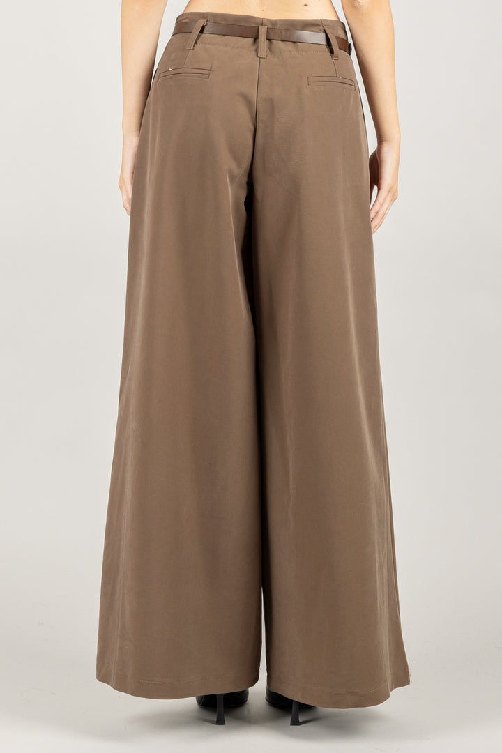 TENSIONE IN - IN391 - PANTALONE GAMBA LARGA CON CINTA