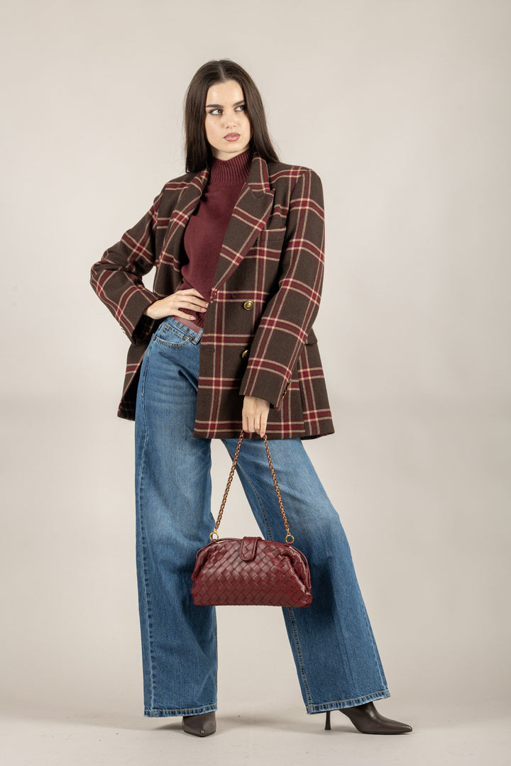 TENSIONE IN - W25JB30 - GIACCA CHECK DOPPIO PETTO