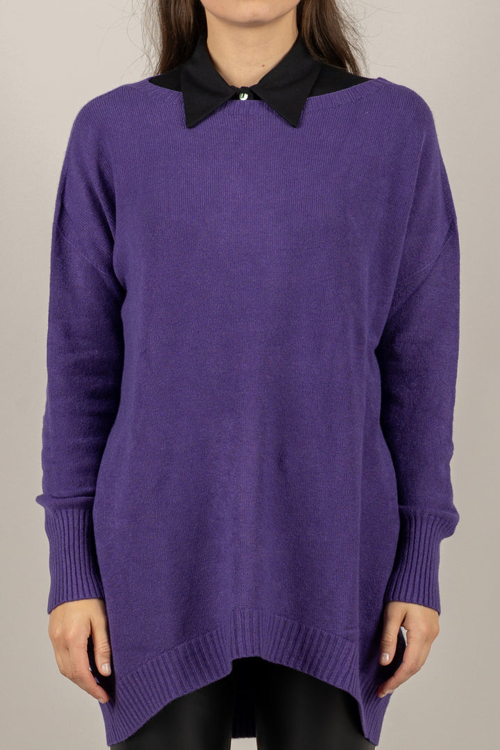 VICOLO - 77337F - MAGLIA MAXI CON SCOLLO A BARCA