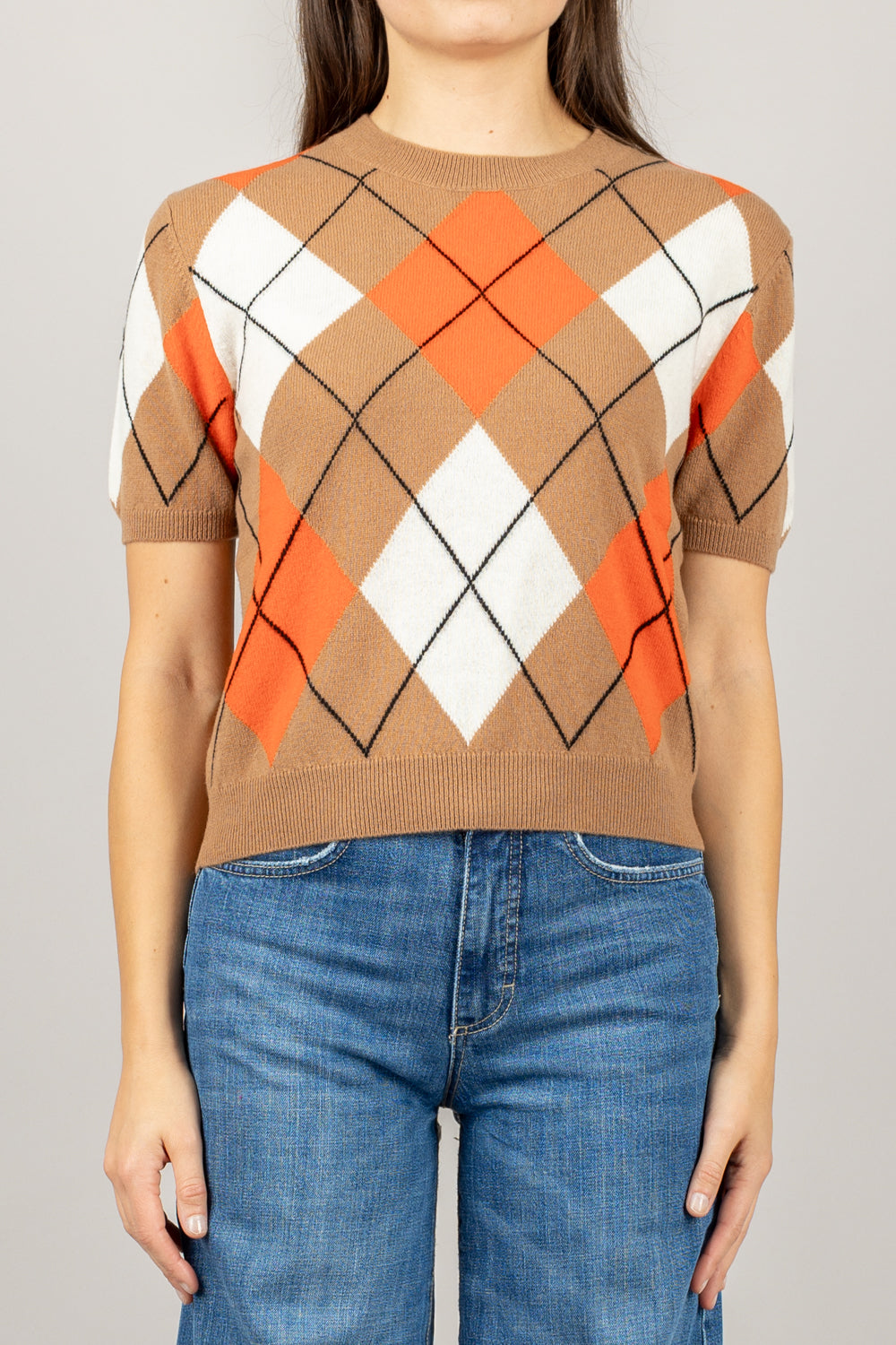 TENSIONE IN - WL1054 - MAGLIA ROMBI MEZZA MANICA