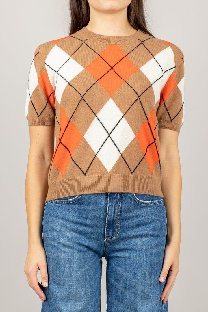 TENSIONE IN - WL1054 - MAGLIA ROMBI MEZZA MANICA
