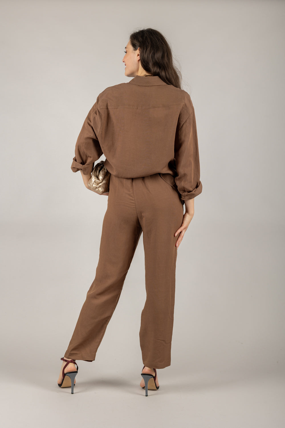 TENSIONE IN - 25P7659 - PANTALONE GAMBA DRITTA CON COULISSE E TASCHE
