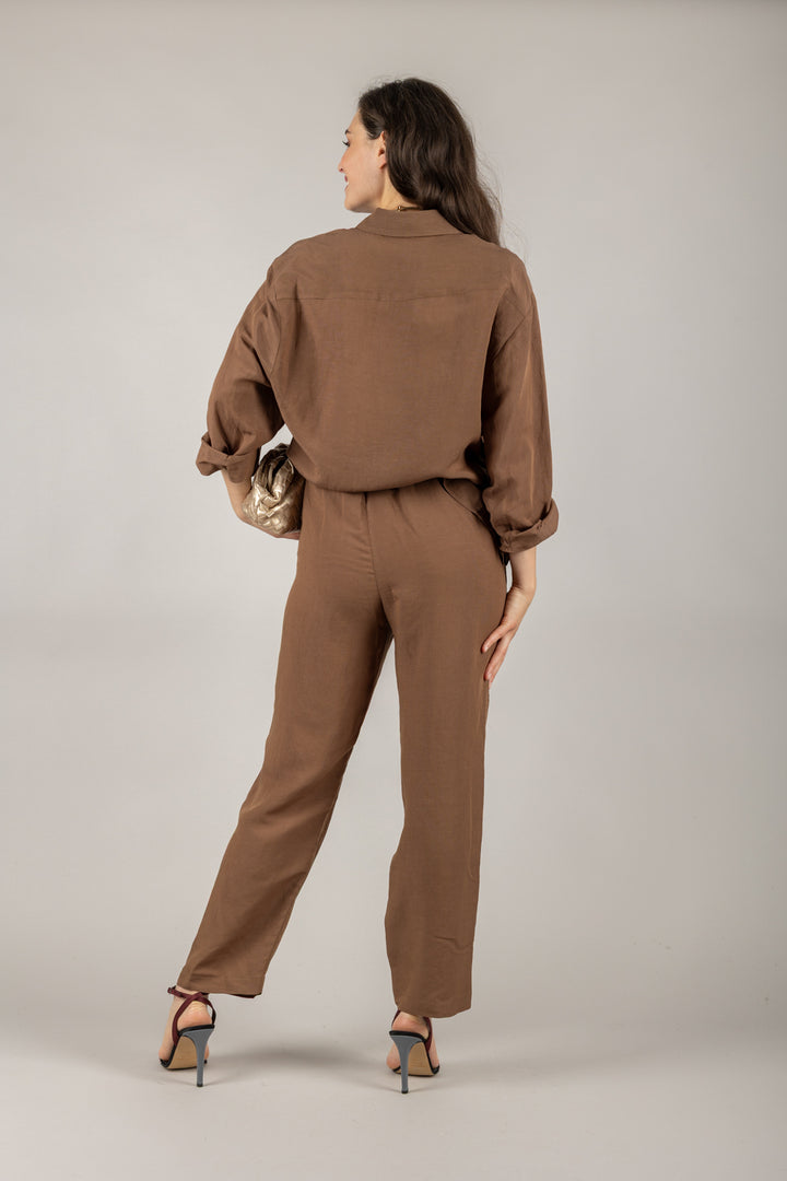 TENSIONE IN - 25P7659 - PANTALONE GAMBA DRITTA CON COULISSE E TASCHE