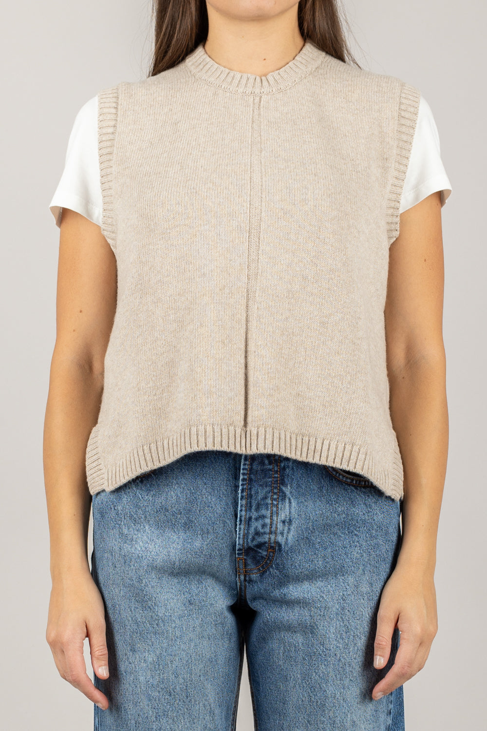 VICOLO - 77215F - GILET GIROCOLLO CON DETTAGLIO FRONTALE