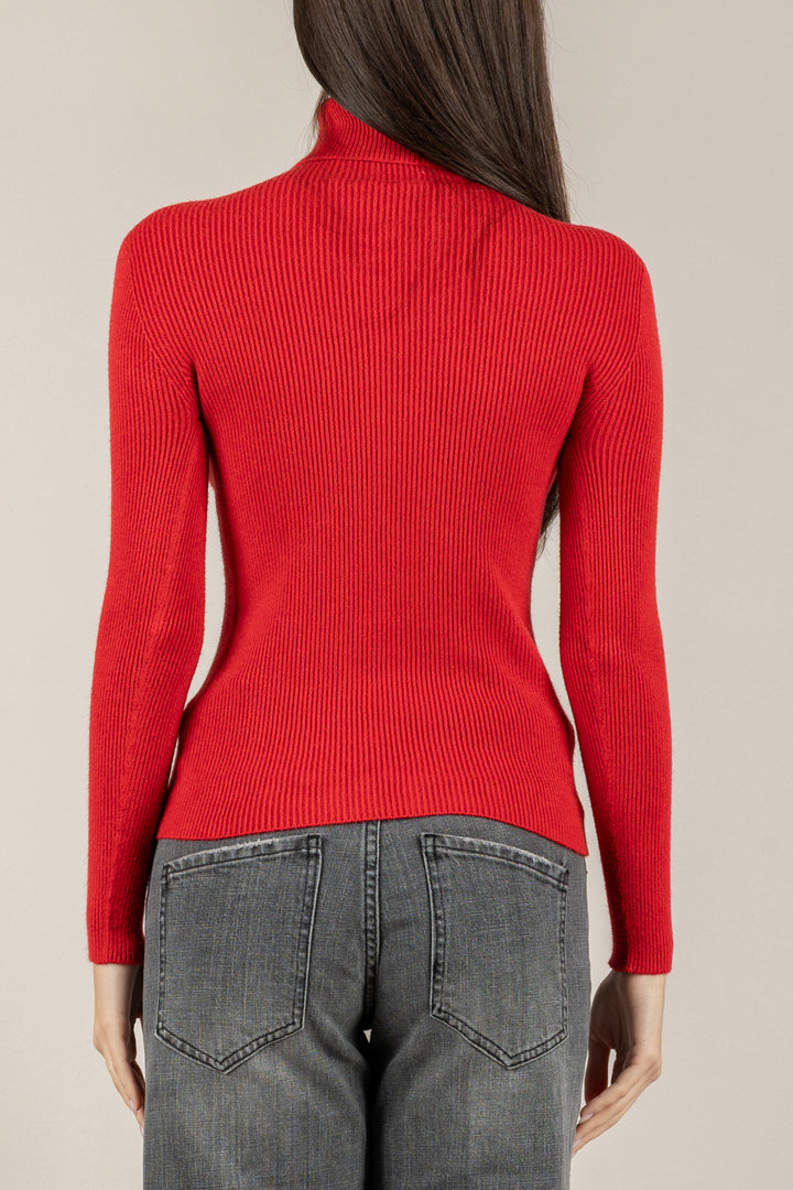 VICOLO - 77314F - MAGLIA A COSTINE COLLO ALTO