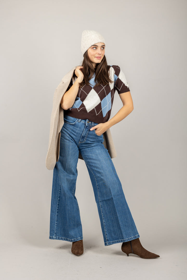 TENSIONE IN - WL1054 - MAGLIA ROMBI MEZZA MANICA