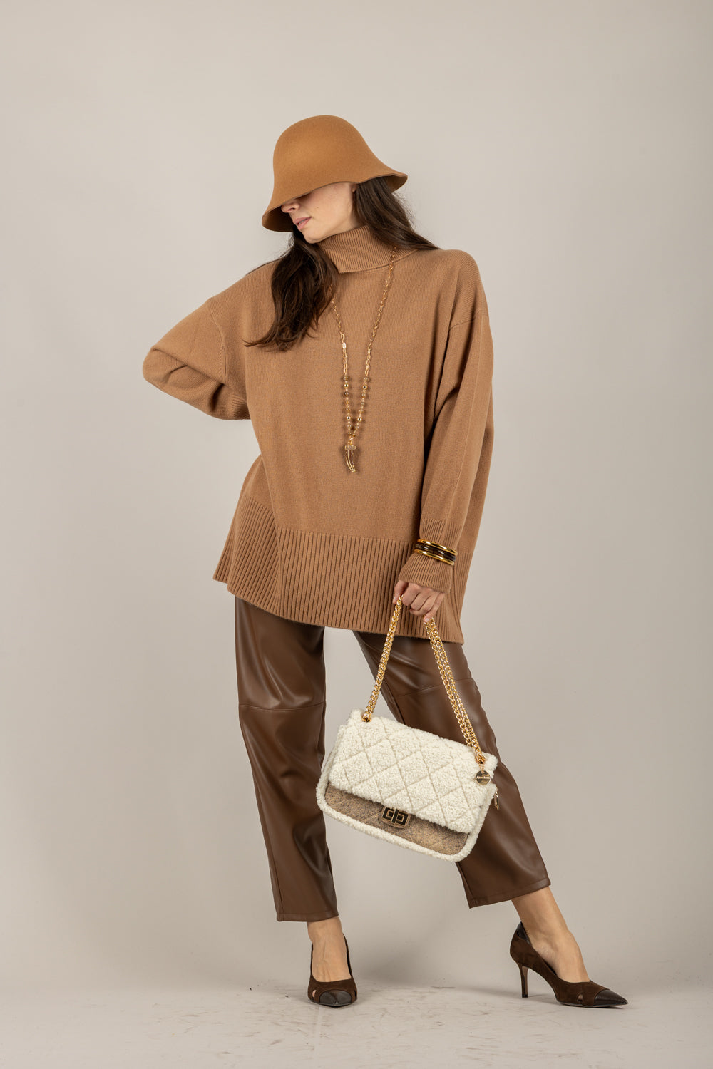 TENSIONE IN - WL773AI25 - MAGLIA OVER COLLO ALTO