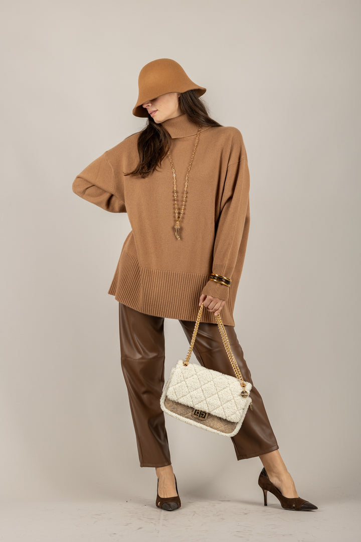 TENSIONE IN - WL773AI25 - MAGLIA OVER COLLO ALTO