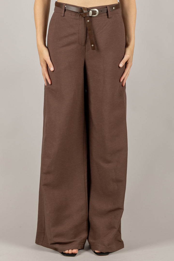 TENSIONE IN - 25P7641 - PANTALONE PALAZZO CON CINTA