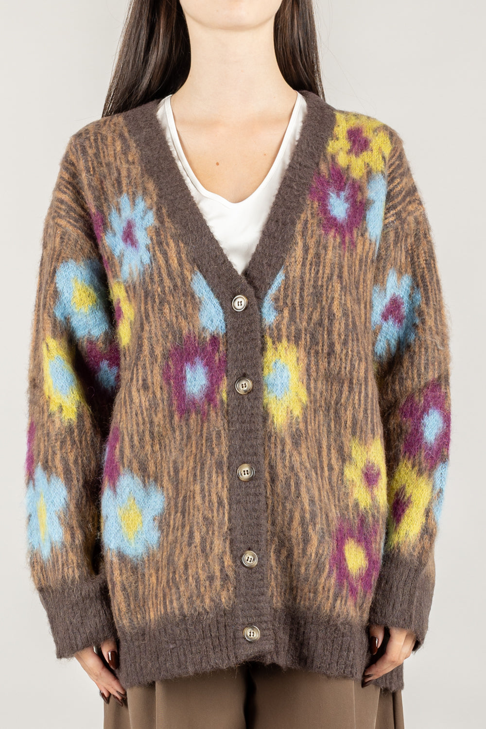 KONTATTO - 3M0905C - CARDIGAN OVER FLOREALE