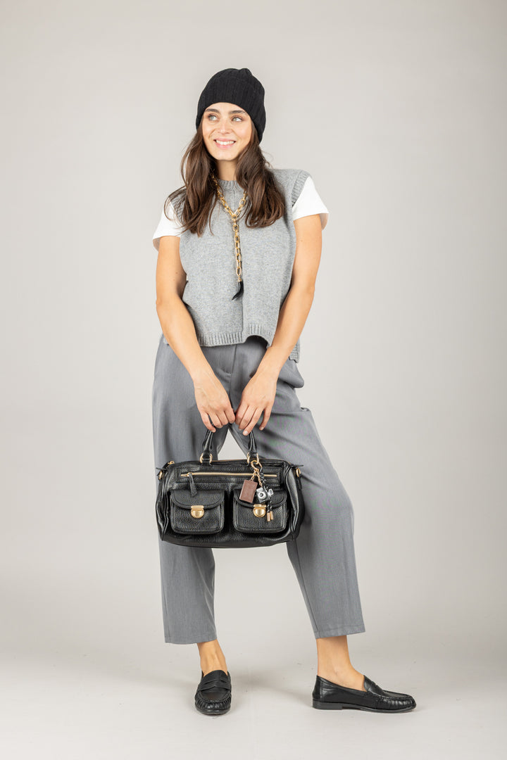 VICOLO - 77215F - GILET GIROCOLLO CON DETTAGLIO FRONTALE